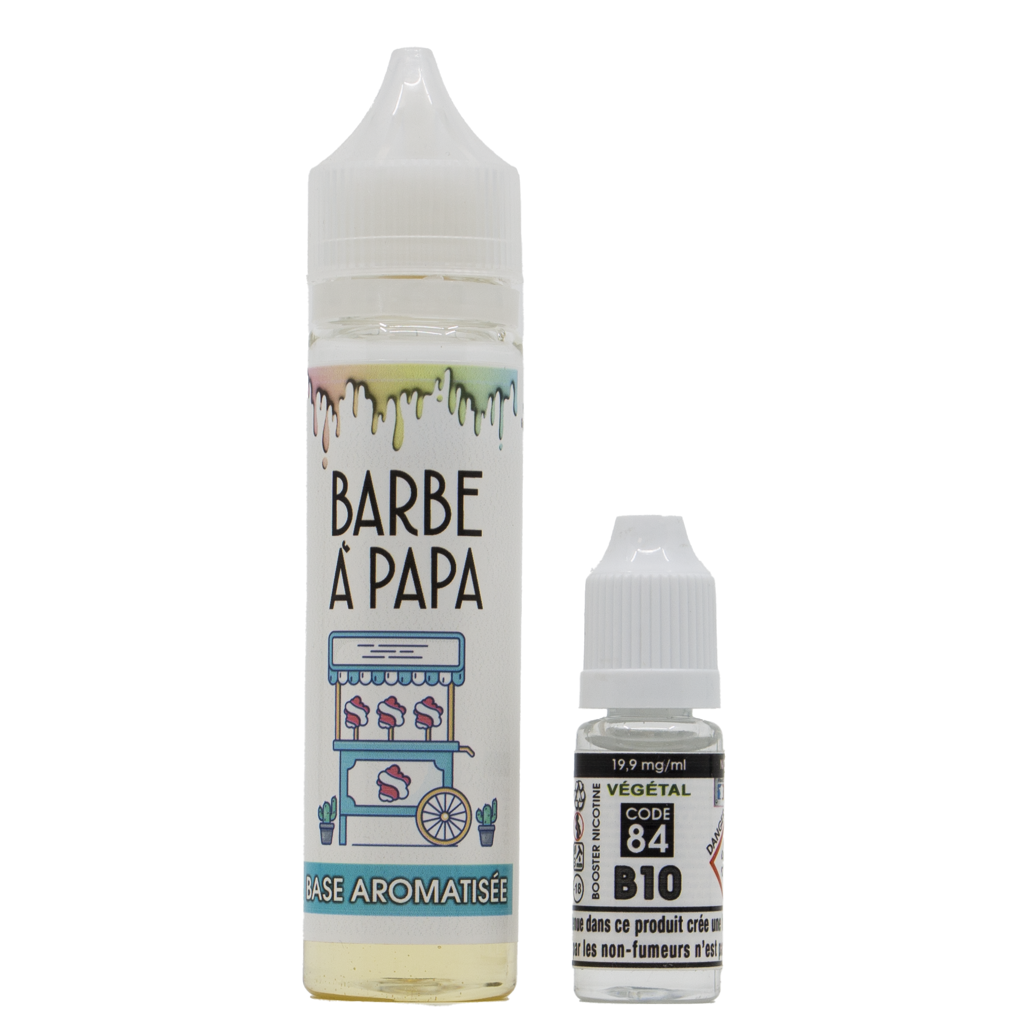 E-liquide 50 ml Barbe à Papa Végétal Code 84 + booster E-liquide 50 ml Barbe à Papa Végétal Code 84 + booster