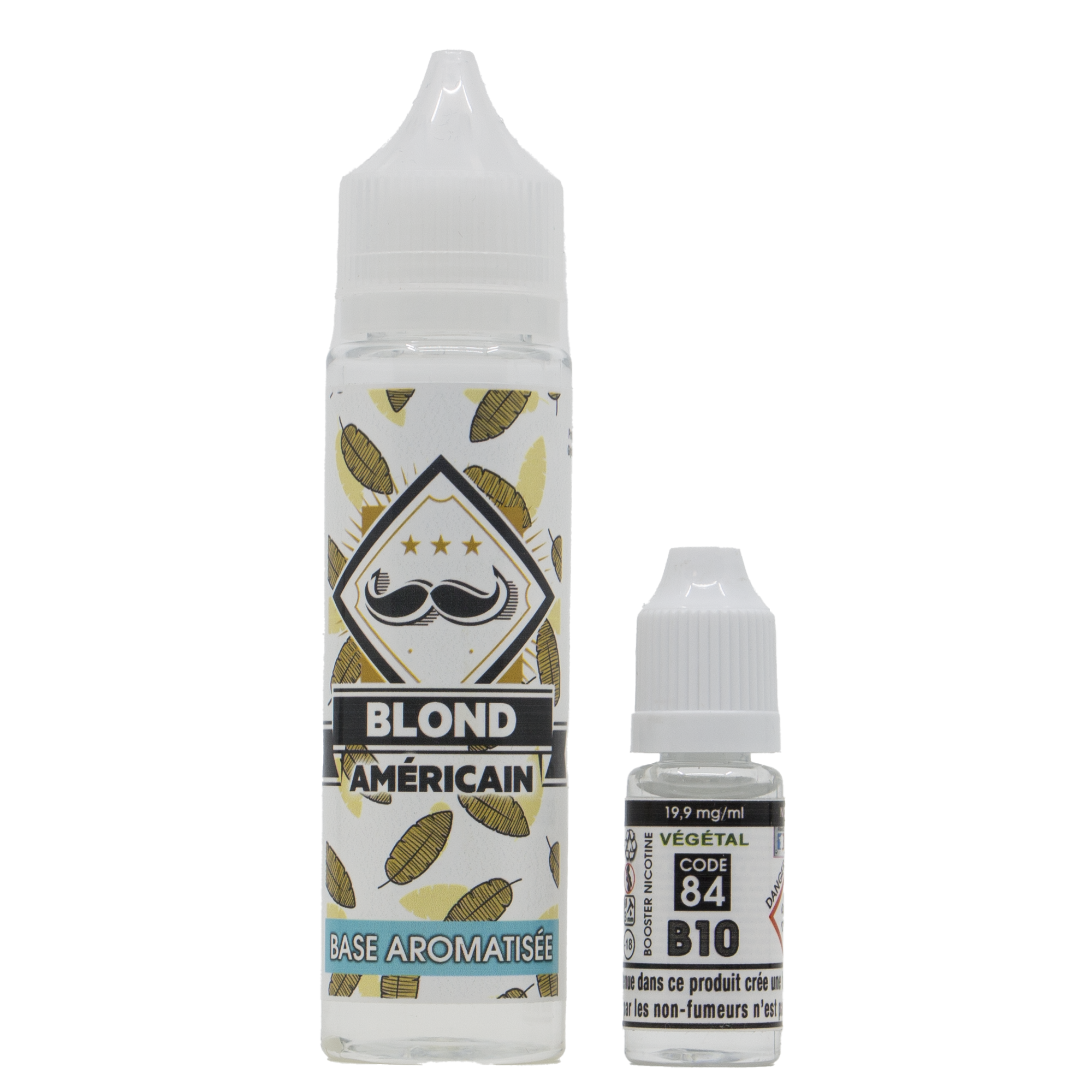 E-liquide 50 ml Blond Américain Végétal Code 84 + booster E-liquide 50 ml Blond Américain Végétal Code 84 + booster