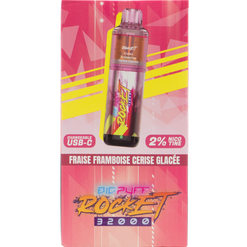 BIG PUFF ROCKET FRAISE FRAMBOISE CERISE 20mg