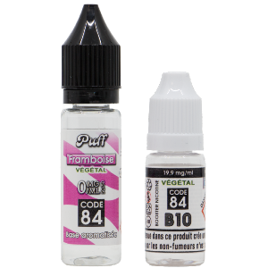 Base PUFF Framboise 10ML + BOOSTER B10 NATURE